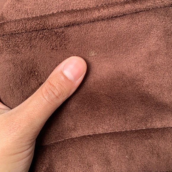 Lauren Ralph Lauren dry goods rich chocolate brown faux suede sherpa lined coat - Picture 13 of 16